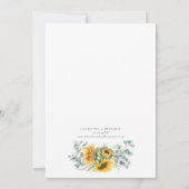 Charlotte Rustic Sunflowers Vintage Wedding Einladung (Rückseite)