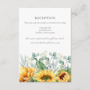 Charlotte Rustikale Sonnenblumen Hochzeitsempfang Begleitkarte