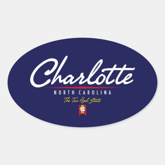 Charlotte Script Ovaler Aufkleber (Vorderseite)