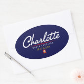 Charlotte Script Ovaler Aufkleber (Umschlag)