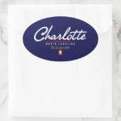 Charlotte Script Ovaler Aufkleber (Tasche)