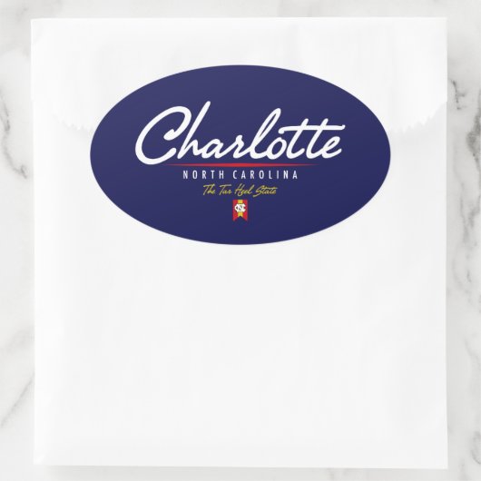 Charlotte Script Ovaler Aufkleber (Tasche)