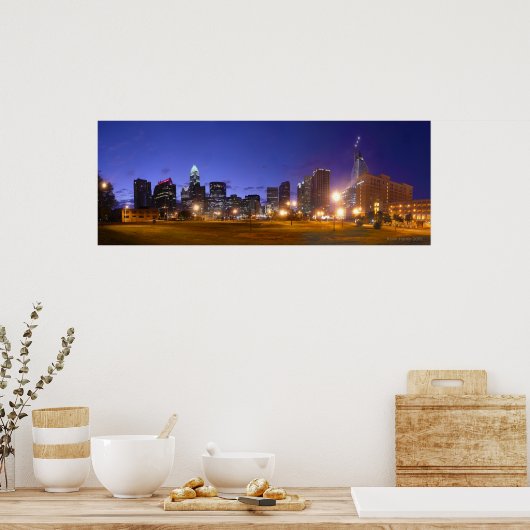 Charlotte Skyline Dawn - voll @ 49,5 x 18,5 Poster (Küche)
