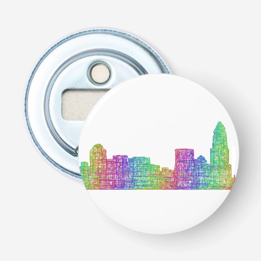Charlotte-Skyline Flaschenöffner (Vorderseite)