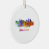 Charlotte skyline im Watercolor Keramik Ornament (Rechts)