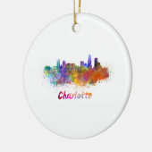 Charlotte skyline im Watercolor Keramik Ornament (Links)