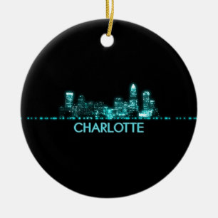 Charlotte Skyline Keramik Ornament