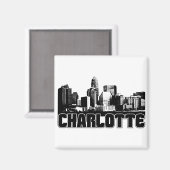 Charlotte Skyline Magnet (Vorderseite/Rückseite)