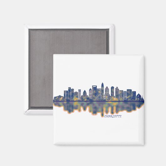 Charlotte Skyline Magnet (Vorderseite/Rückseite)