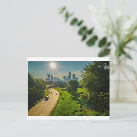 Charlotte skyline Nord Carolina Postkarte (Stehend Vorderseite)