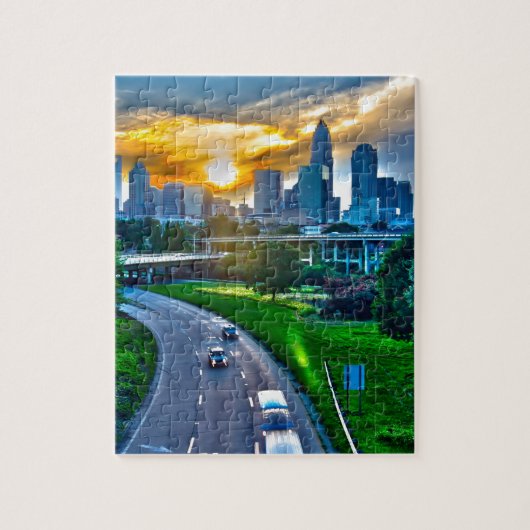 Charlotte skyline Nord Carolina Puzzle (Vertikal)