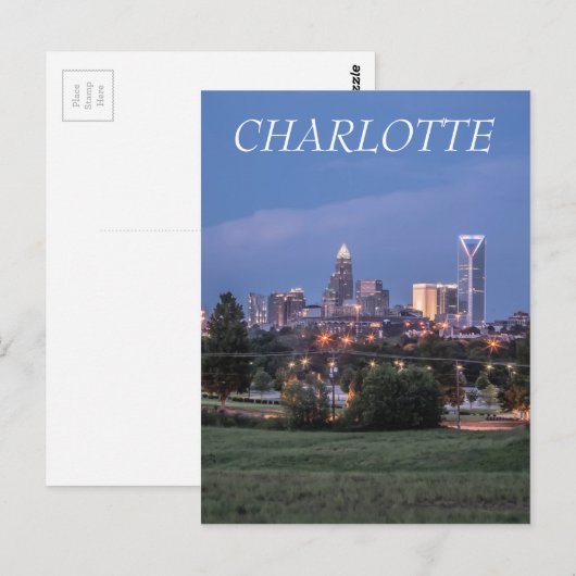 Charlotte skyline postkarte (Vorne/Hinten)