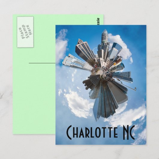 Charlotte Skyline Postkarte (Vorne/Hinten)