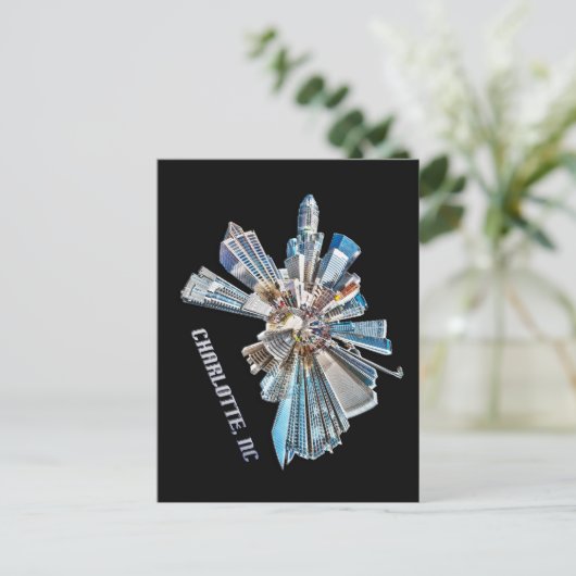 Charlotte Skyline Postkarte (Stehend Vorderseite)