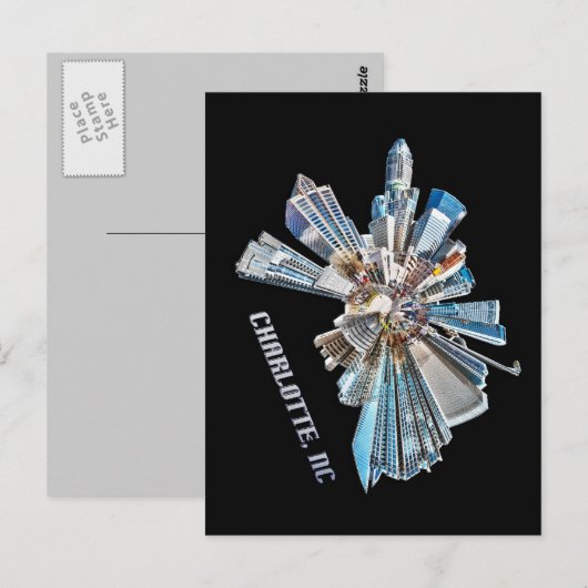 Charlotte Skyline Postkarte (Vorne/Hinten)