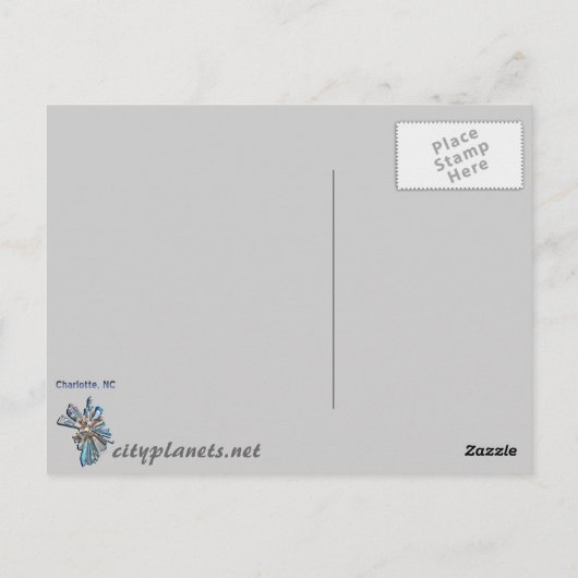 Charlotte Skyline Postkarte (Rückseite)