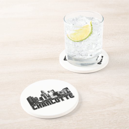 Charlotte-Skyline Sandstein Untersetzer (Seite)