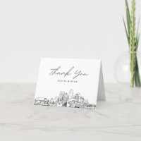 Charlotte Skyline Sketch Blank Danke Karte