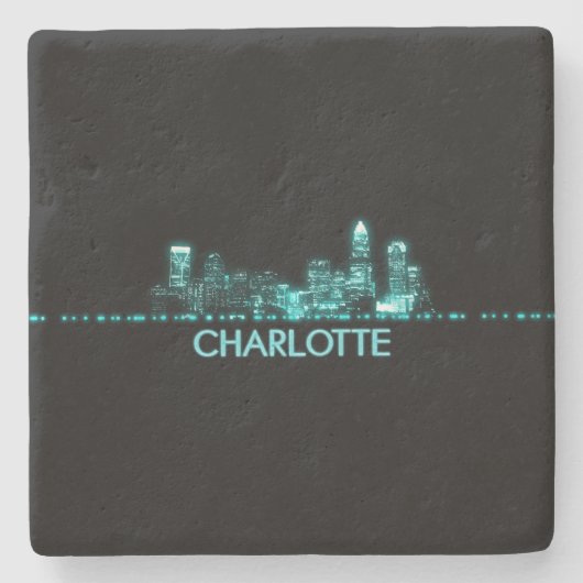 Charlotte Skyline Steinuntersetzer (Vorderseite)