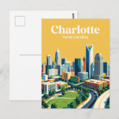 Charlotte Skyline USA Postkarte (Vorne/Hinten)