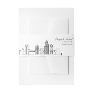 Charlotte Skyline Wedding Einladungsbanderole