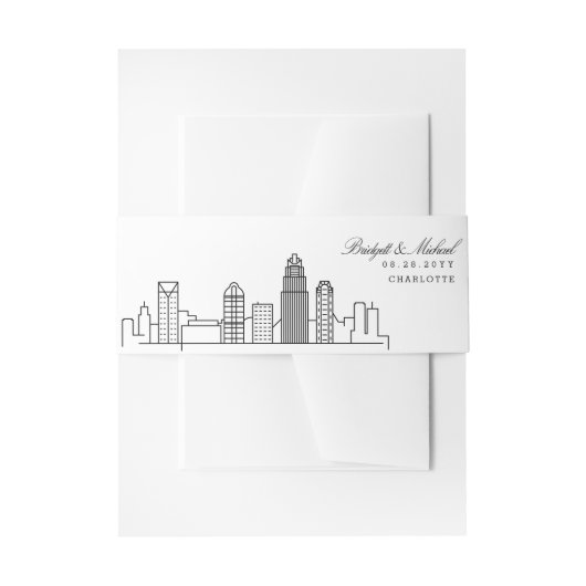 Charlotte Skyline Wedding | Einladungsbanderole (Vorderseite Beispiel)