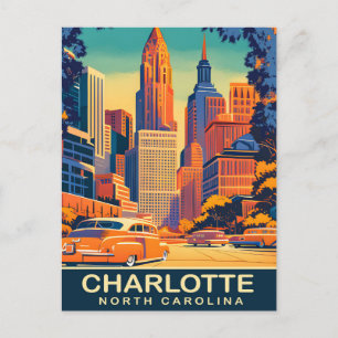 Charlotte, Stadtzentrum, North Carolina, Reise Postkarte