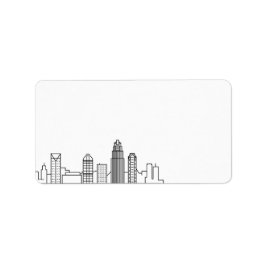 Charlotte Stylized Skyline | Blindkennzeichnung Adressaufkleber