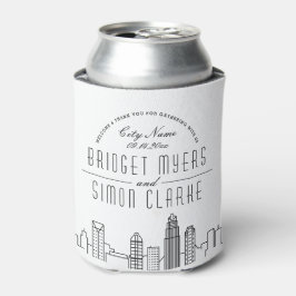Charlotte Stylized Skyline | Wedding Can Cooler Dosenkühler
