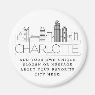 Charlotte Themed   Benutzerdefinierte Stadtmeldung Magnet