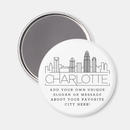 Charlotte Themed Custom City Message or Slogan Magnet (Vorderseite/Rückseite)