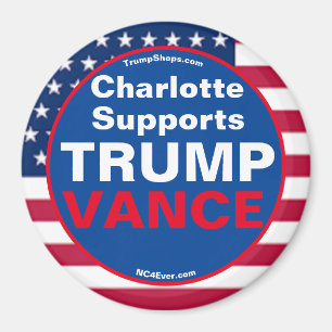 Charlotte unterstützt TRUMP VANCE Kühlschrank Magnet