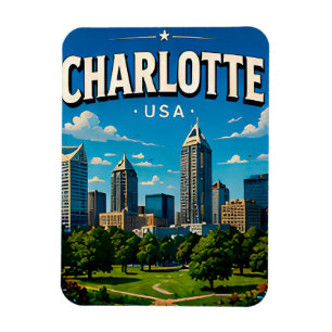 Charlotte Uptown-Silhouette Magnet