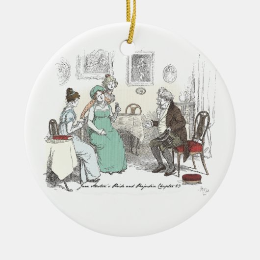 Charlotte Verlobt! - Jane Austen Pride & Prejudice Keramikornament (Vorne)