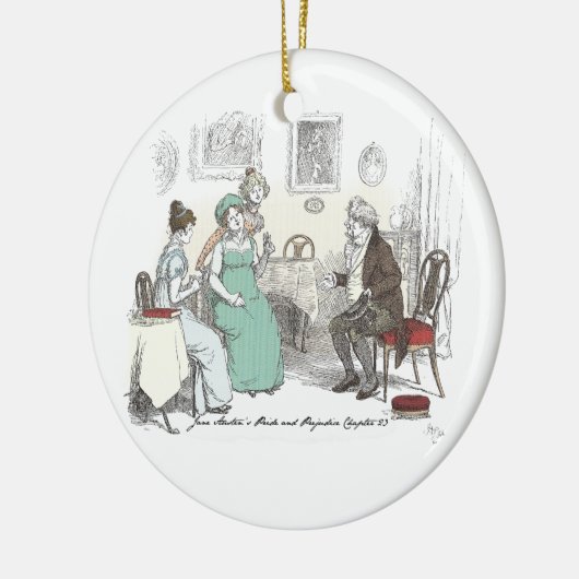 Charlotte Verlobt! - Jane Austen Pride & Prejudice Keramikornament (Links)