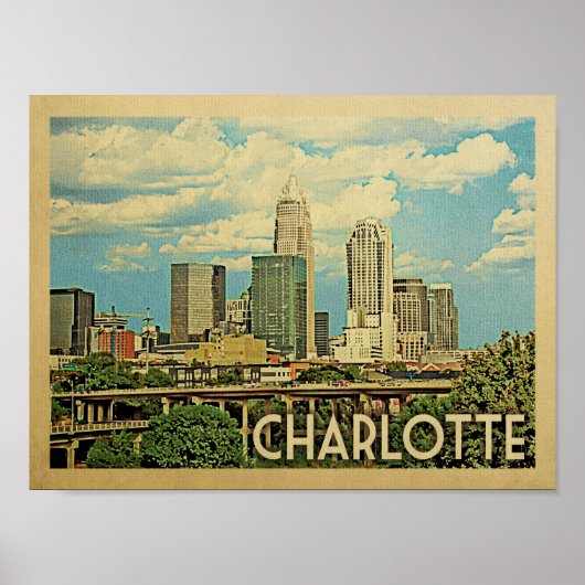 Charlotte Vintage Travel Poster (Vorne)