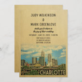 Charlotte Wedding Einladung North Carolina (Vorne/Hinten)