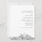 Charlotte Wedding Elegant Skyline Einladung (Vorderseite)