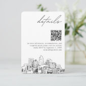 Charlotte Wedding Modern Details QR Code Klein Begleitkarte (Stehend Vorderseite)