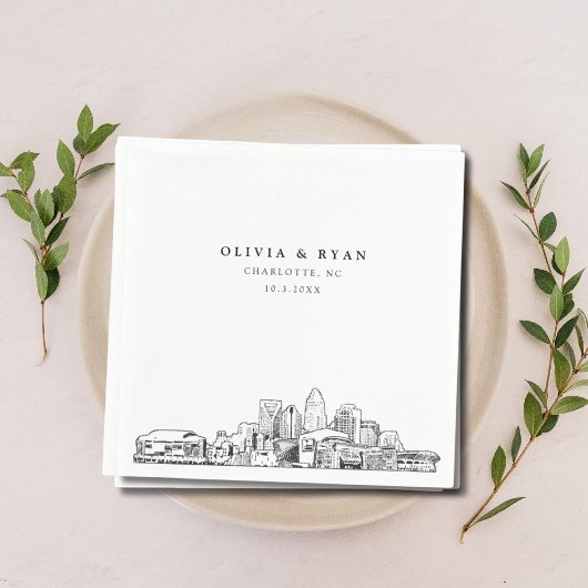 Charlotte Wedding Paper Cocktail Napkin Serviette