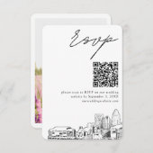 Charlotte Wedding RSVP QR Code Small Begleitkarte (Vorne/Hinten)