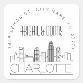 Charlotte Wedding | Voradressierter Umschlag Aufkl Quadratischer Aufkleber (Vorderseite)