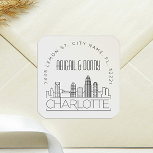 Charlotte Wedding   Voradressierter Umschlag Aufkl Quadratischer Aufkleber