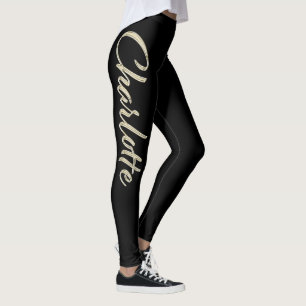 Charlotte white gold Handwriting Hose Leggings