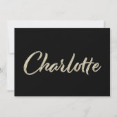 Charlotte white gold Handwriting Karte (Vorderseite)