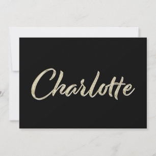 Charlotte white gold Handwriting Karte