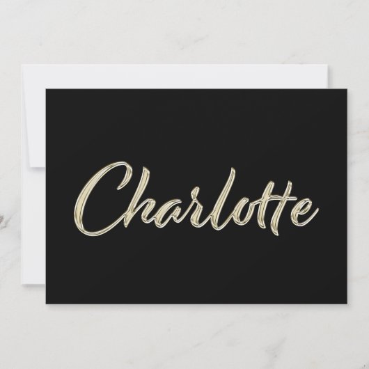 Charlotte white gold Handwriting Karte (Vorderseite)