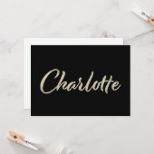 Charlotte white gold Handwriting Karte (Vorderseite/Rückseite Beispiel)