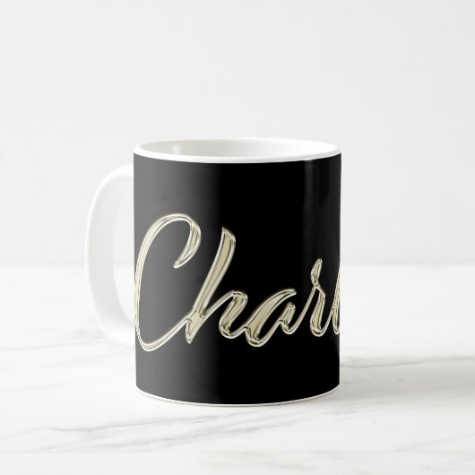 Charlotte white gold Handwriting Tasse Kaffeetasse (Vorderseite Links)