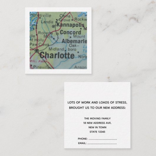 charlotte Wir haben neue Adresskarte verschoben Begleitkarte (Vorne/Hinten)